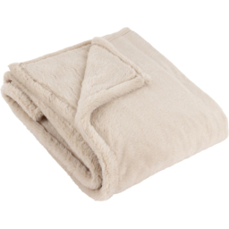 furn. Kallu Faux Fur Natural Double Sided Throw 150 x 200cm