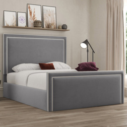 DS Living Verona Plush Grey Single Piping Bed Frame - thumbnail 1