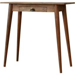 Artisan Furniture Mini Oak Single Drawer Nordic Style Mango Wood Writing Desk - thumbnail 3