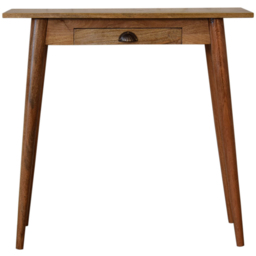 Artisan Furniture Mini Oak Single Drawer Nordic Style Mango Wood Writing Desk - thumbnail 2