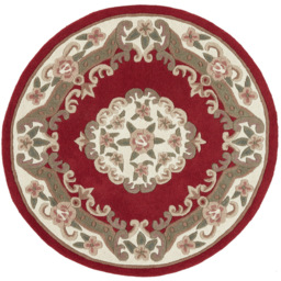 Origins Shensi Wine Wool Round Rug 120cm - thumbnail 1