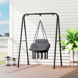 Outsunny Boho Dark Grey Hammock Chair - thumbnail 4