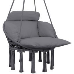 Outsunny Boho Dark Grey Hammock Chair - thumbnail 2