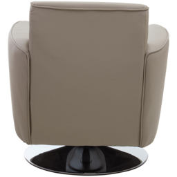 Premier Housewares Wester Mink Leather Effect Swivel Accent Chair - thumbnail 3