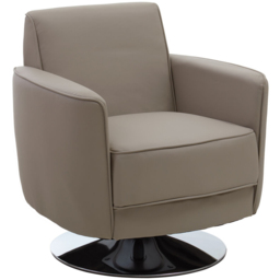 Premier Housewares Wester Mink Leather Effect Swivel Accent Chair - thumbnail 2