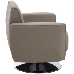 Premier Housewares Wester Mink Leather Effect Swivel Accent Chair - thumbnail 4