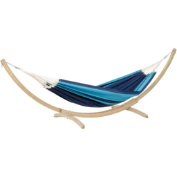 Amazonas Santana Blue Single Premium Traditional Cotton Garden Hammock Set - thumbnail 2