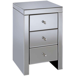 Birlea Seville 3 Drawer Mirrored Bedside Table - thumbnail 2
