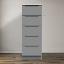 Crowndale Milan 5 Drawer Dusk Grey Chest of Drawers Ready Assembled