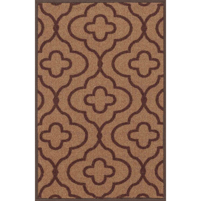 Desire Rugs Beige Anti Slip Quatrefoil Design Door Mat 50 x 80cm - image 1