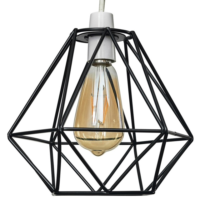 ValueLights Diablo Black Industrial Wire Frame Pendant Shade - image 1