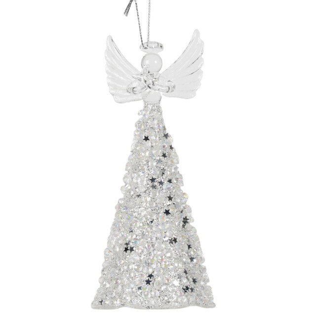 Clear Glass Sequin Angel - image 1