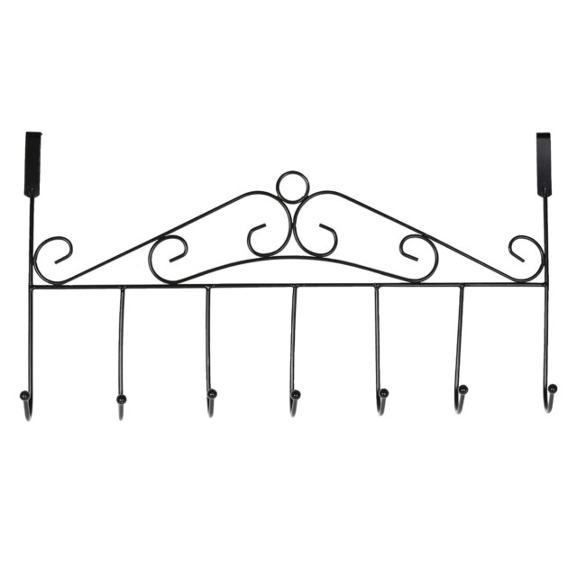 Decorail Black Over the Door 7 Ball Tip Hook Rail