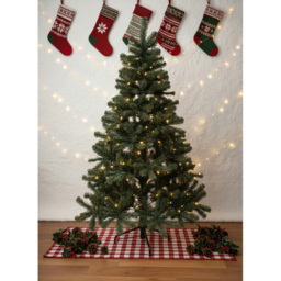 Festive Christmas Pre-Lit 210 Warm White LED Winter Fir Artificial Christmas Tree 7ft - thumbnail 2