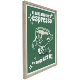 I Need My Espresso Pronto Graphic Framed Art 40 x 30cm - thumbnail 2