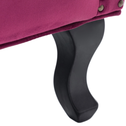 Living and Home Wine Red Velvet Wingback Armchair with Studs - thumbnail 3