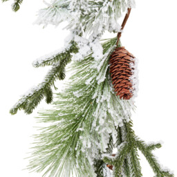 Green Frosted Pinecone Christmas Garland 183cm - thumbnail 2