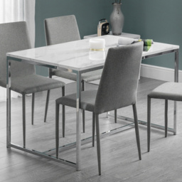 Julian Bowen Scala Chrome and White Dining Table