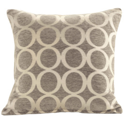 Alan Symonds Chenille Silver Geometric O Cushion with Polyester Filled Pad 45 x 45cm 4 Pack
