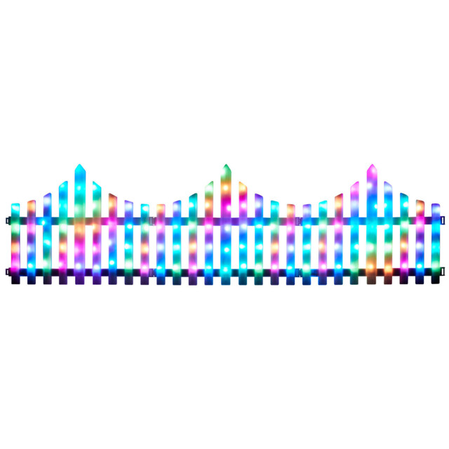 Multicolour 320 LED Garden Christmas Fence Light 280cm - image 1