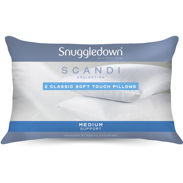 Snuggledown Scandinavian Hollowfibre Medium Support Pillow 2 Pack - image 1