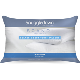 Snuggledown Scandinavian Hollowfibre Medium Support Pillow 2 Pack