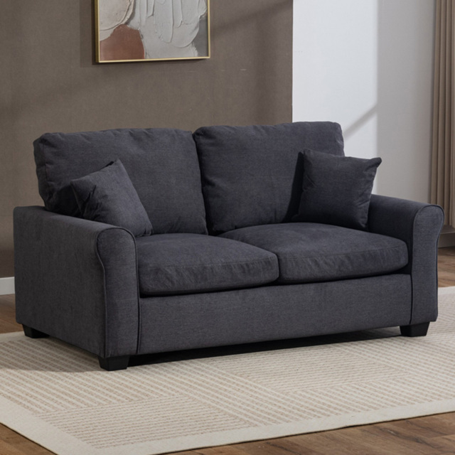 Artemis Home Lewiston 2 Seater Charcoal Grey Fabric Sofa Bed - image 1