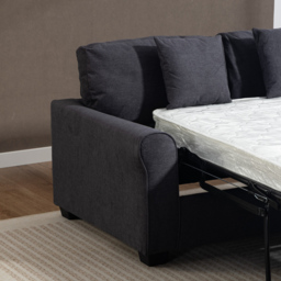 Artemis Home Lewiston 2 Seater Charcoal Grey Fabric Sofa Bed - thumbnail 3