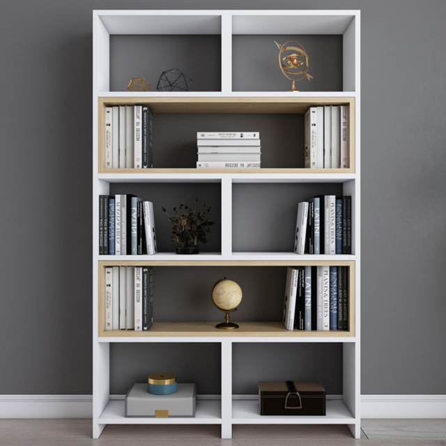 Decorotika Poyraz 5 Tier White Sapphire Oak Bookshelf - image 1