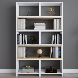 Decorotika Poyraz 5 Tier White Sapphire Oak Bookshelf - thumbnail 1