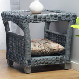Desser Dijon Cane Grey Side Table - thumbnail 1