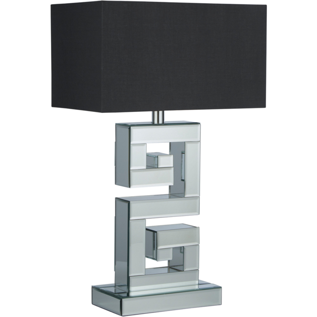 Lighting Collection Mirror Table Lamp With Grey Shade - image 1