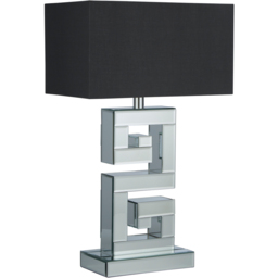 Lighting Collection Mirror Table Lamp With Grey Shade