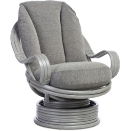 Desser Bali Grey Natural Rattan Laminated Swivel Rocker Chair - thumbnail 2
