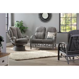 Desser Bali Grey Natural Rattan Laminated Swivel Rocker Chair - thumbnail 3