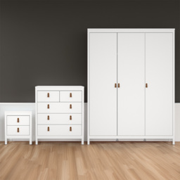 Florence Barcelona White 3 Piece Bedroom Furniture Set - thumbnail 1
