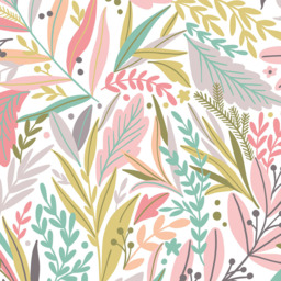 Origin Murals Patterned Leaves Green Wall Mural - thumbnail 2