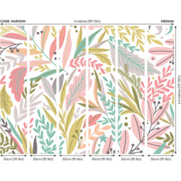 Origin Murals Patterned Leaves Green Wall Mural - thumbnail 3