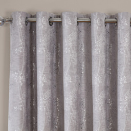 Divante Grace Chenille Eyelet Curtain Grey 229 x 229cm - thumbnail 3