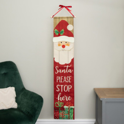 Samuel Alexander Santa Stop Here Fabric Banner LED Hanging Christmas Decoration 1.2m - thumbnail 2