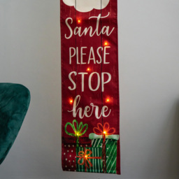 Samuel Alexander Santa Stop Here Fabric Banner LED Hanging Christmas Decoration 1.2m - thumbnail 4