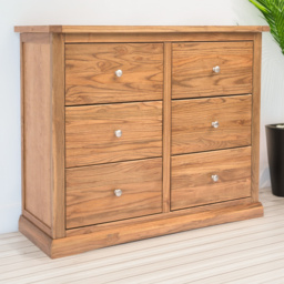 Cabinet Bits Salerno 6 Drawer Natural Chest of Drawers with Chrome Knob - thumbnail 1