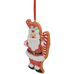 Single Candy Cane Lane Iced Santa or Snowman Hanging Christmas Decoration in Assorted styles - thumbnail 4