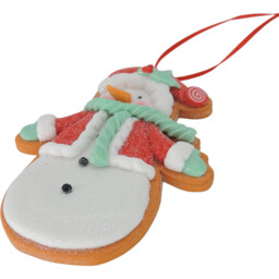 Single Candy Cane Lane Iced Santa or Snowman Hanging Christmas Decoration in Assorted styles - thumbnail 3