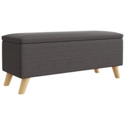 GFW Secreto Charcoal Grey Hopsack Fabric Ottoman Storage Bench - thumbnail 2