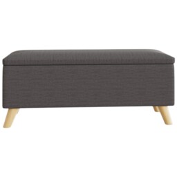 GFW Secreto Charcoal Grey Hopsack Fabric Ottoman Storage Bench - thumbnail 3