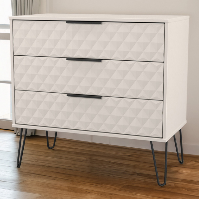 Crowndale Harlequin 3 Drawer Kashmir Matt Chest of Drawers Ready Assembled - image 1