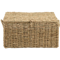 Set of 3 Seagrass Woven Storage Trunks Natural - thumbnail 4