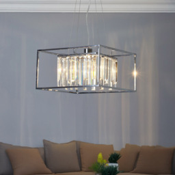 Esme Suspended Cube Crystal Chrome Ceiling Light - thumbnail 2
