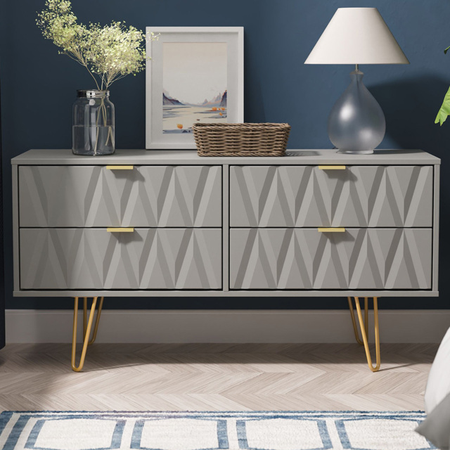 Crowndale Diamond 4 Drawer Dusk Grey Bed Box Ready Assembled - image 1